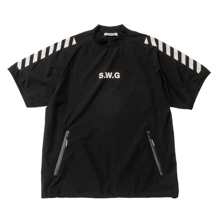 STRETCH NYLON SHORT SLEEVE, BLACK