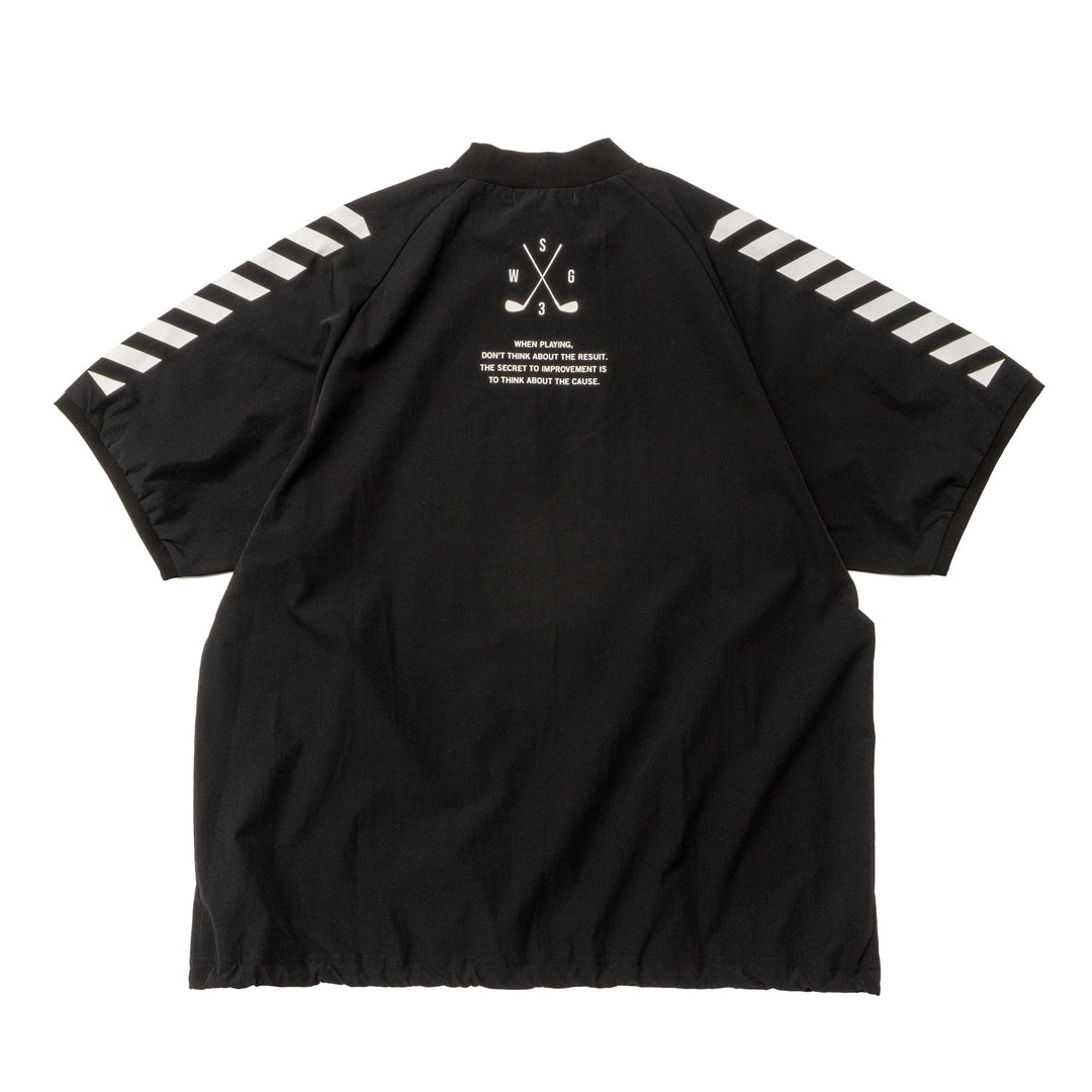 STRETCH NYLON SHORT SLEEVE, BLACK