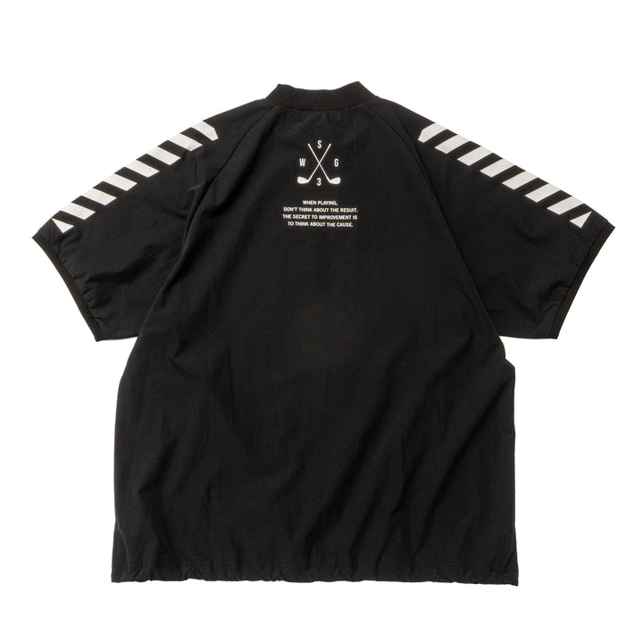STRETCH NYLON SHORT SLEEVE, BLACK