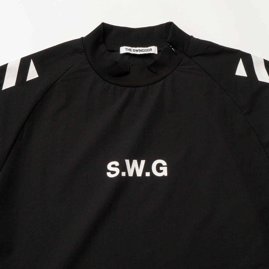 STRETCH NYLON SHORT SLEEVE, BLACK