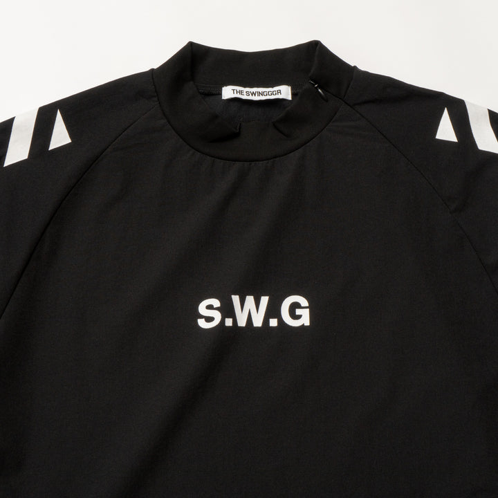STRETCH NYLON SHORT SLEEVE, BLACK