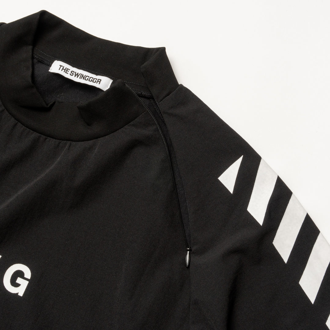 STRETCH NYLON SHORT SLEEVE, BLACK