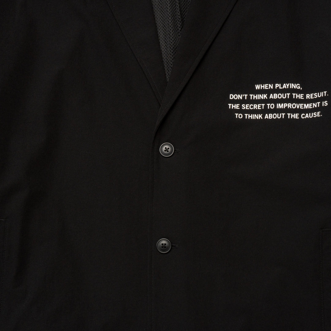 STRETCH NYLON BOX JACKET, BLACK