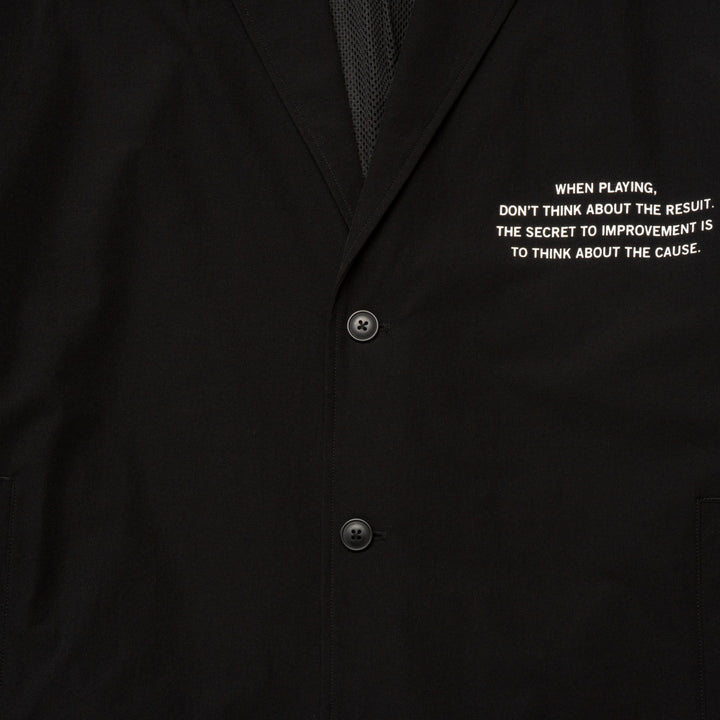 STRETCH NYLON BOX JACKET, BLACK