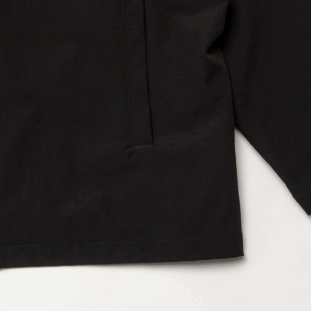 STRETCH NYLON BOX JACKET, BLACK