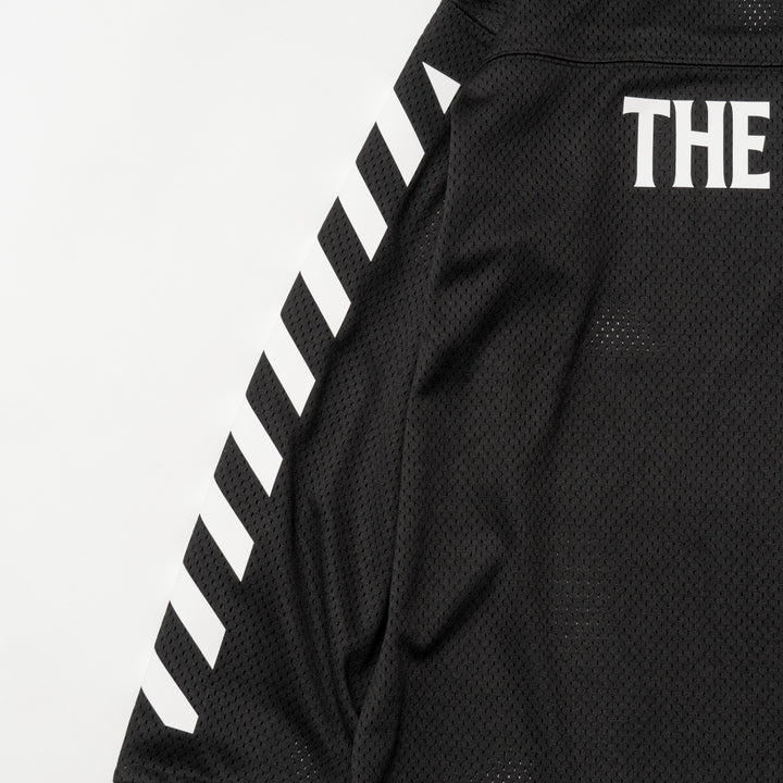 MESH MOCK NECK L/TEE, BLACK