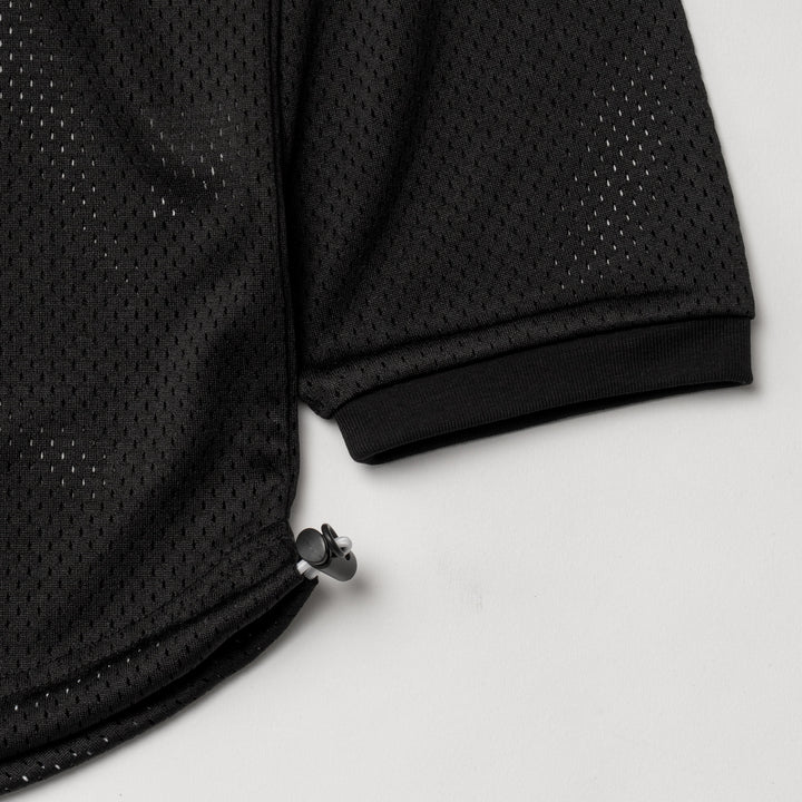 MESH MOCK NECK L/TEE, BLACK