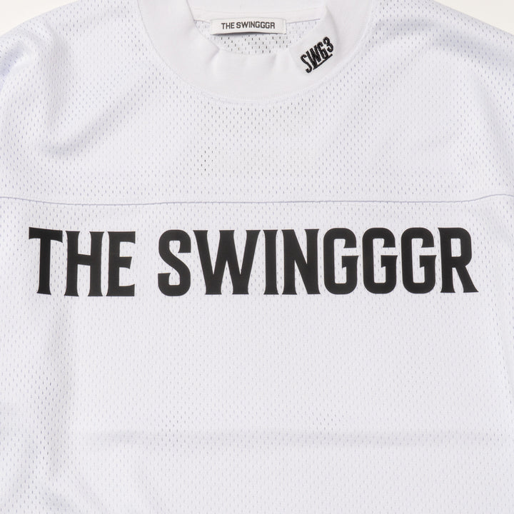 MESH MOCK NECK L/TEE, WHITE