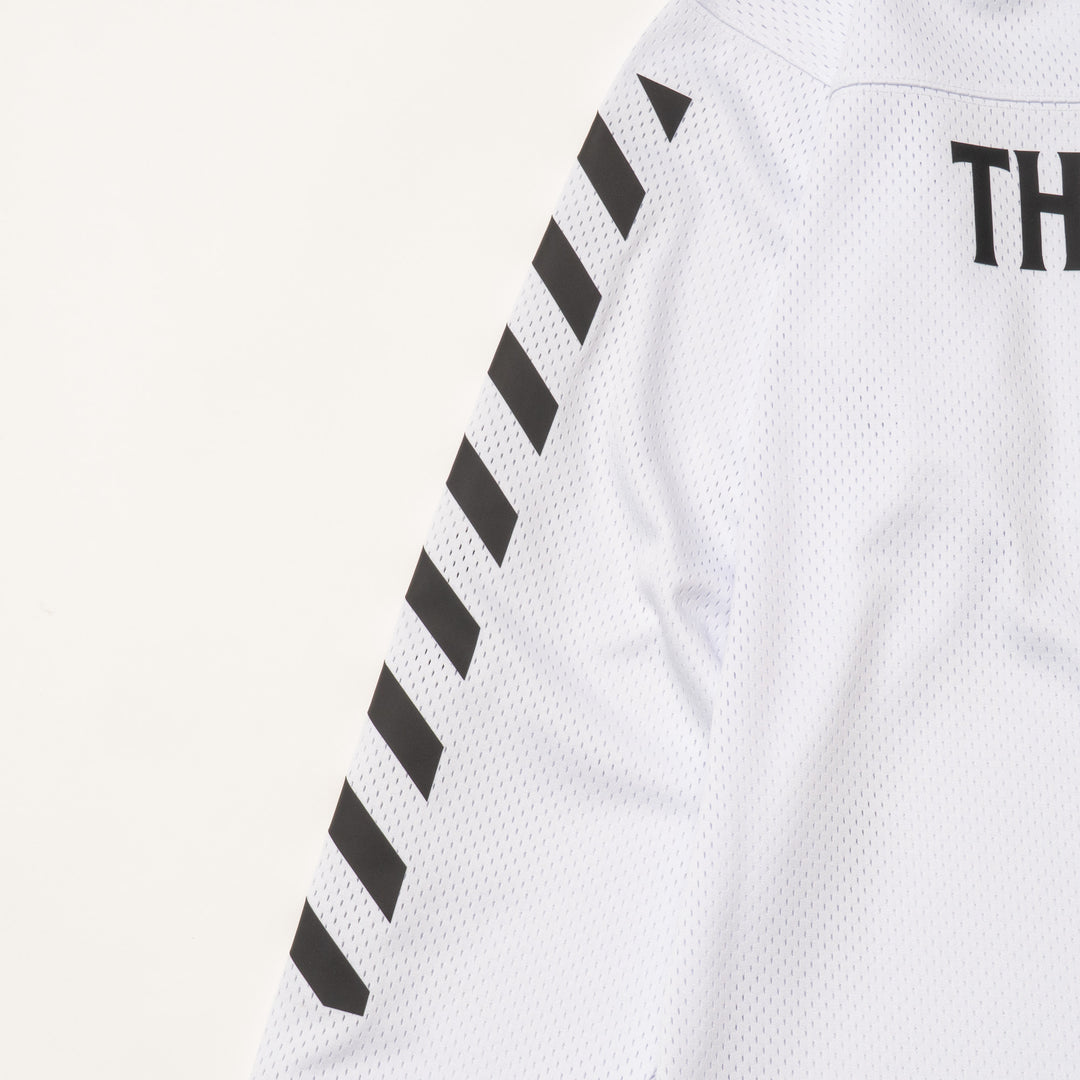 MESH MOCK NECK L/TEE, WHITE