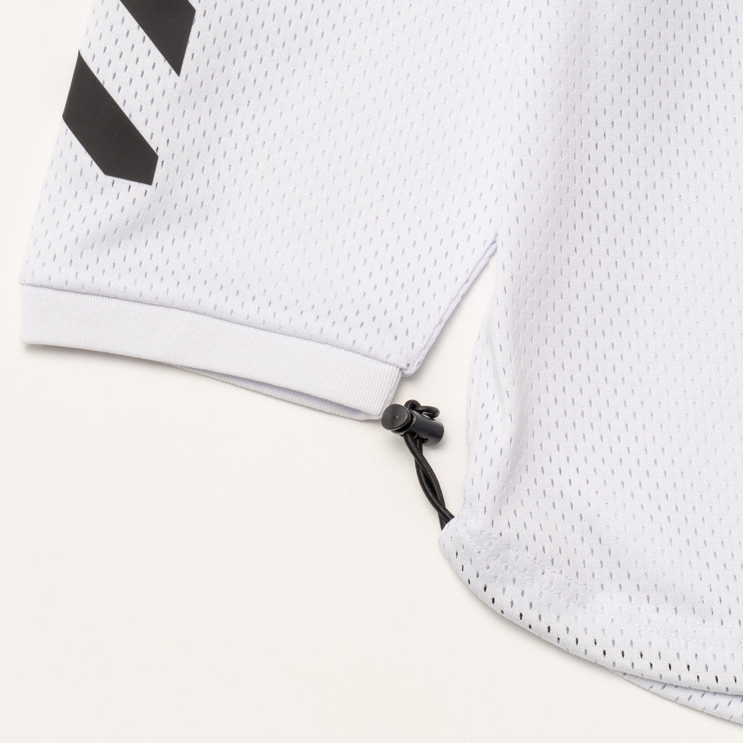 MESH MOCK NECK L/TEE, WHITE