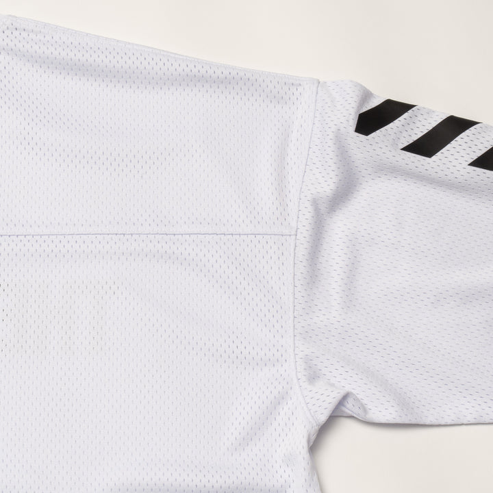 MESH MOCK NECK L/TEE, WHITE