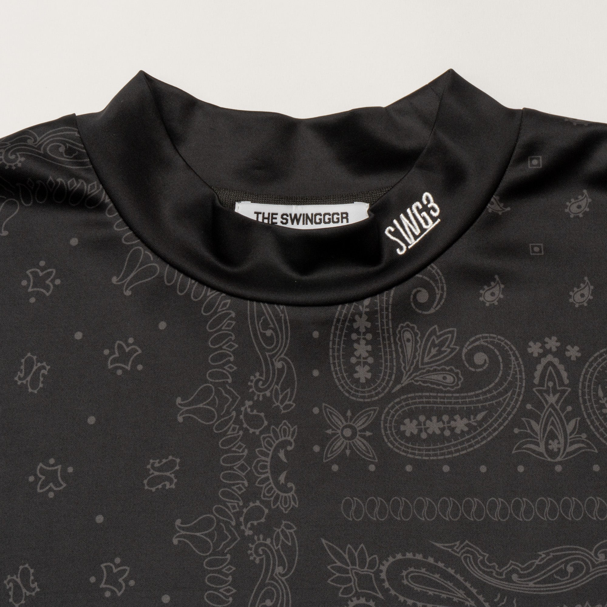 BANDANA MOCK TEE, BLACK - THE SWINGGGR GOLFERS OUTFITS