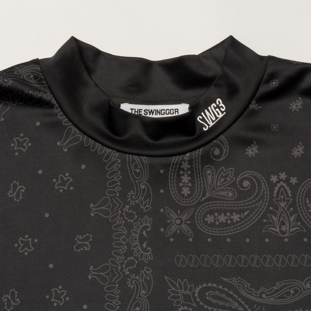 BANDANA  MOCK TEE, BLACK