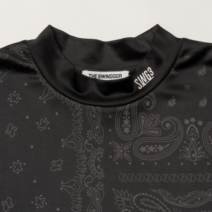 BANDANA  MOCK TEE, BLACK