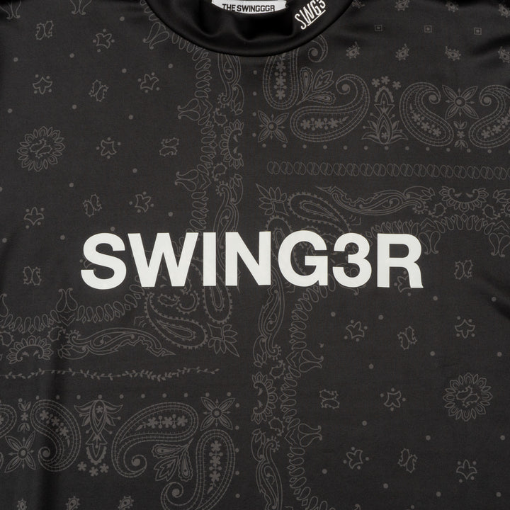 BANDANA  MOCK TEE, BLACK