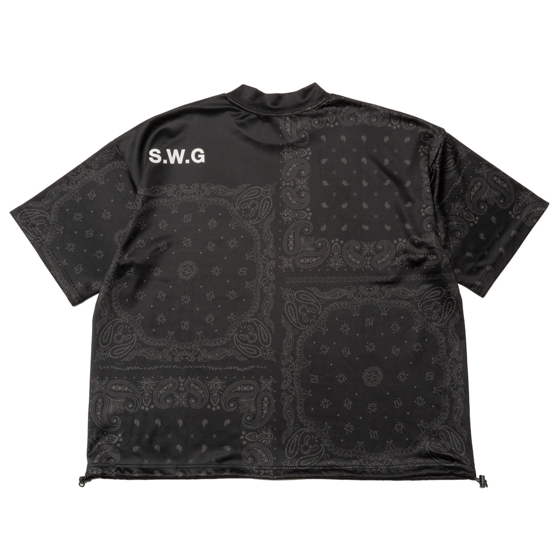BANDANA  MOCK TEE, BLACK