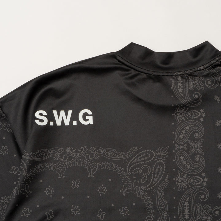 BANDANA  MOCK TEE, BLACK