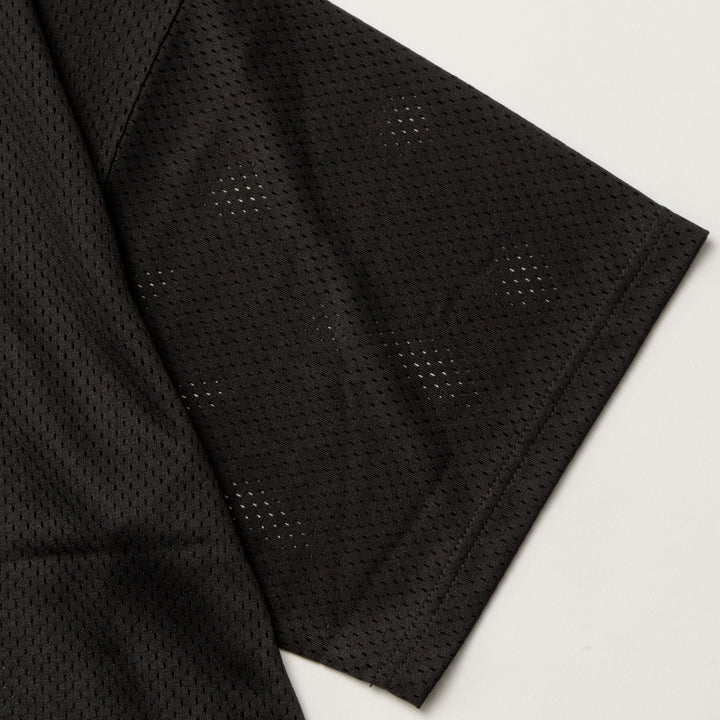 THANKS MESH MOCK TEE, BLACK
