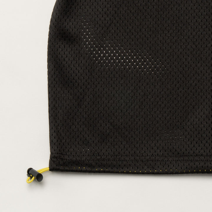 THANKS MESH MOCK TEE, BLACK