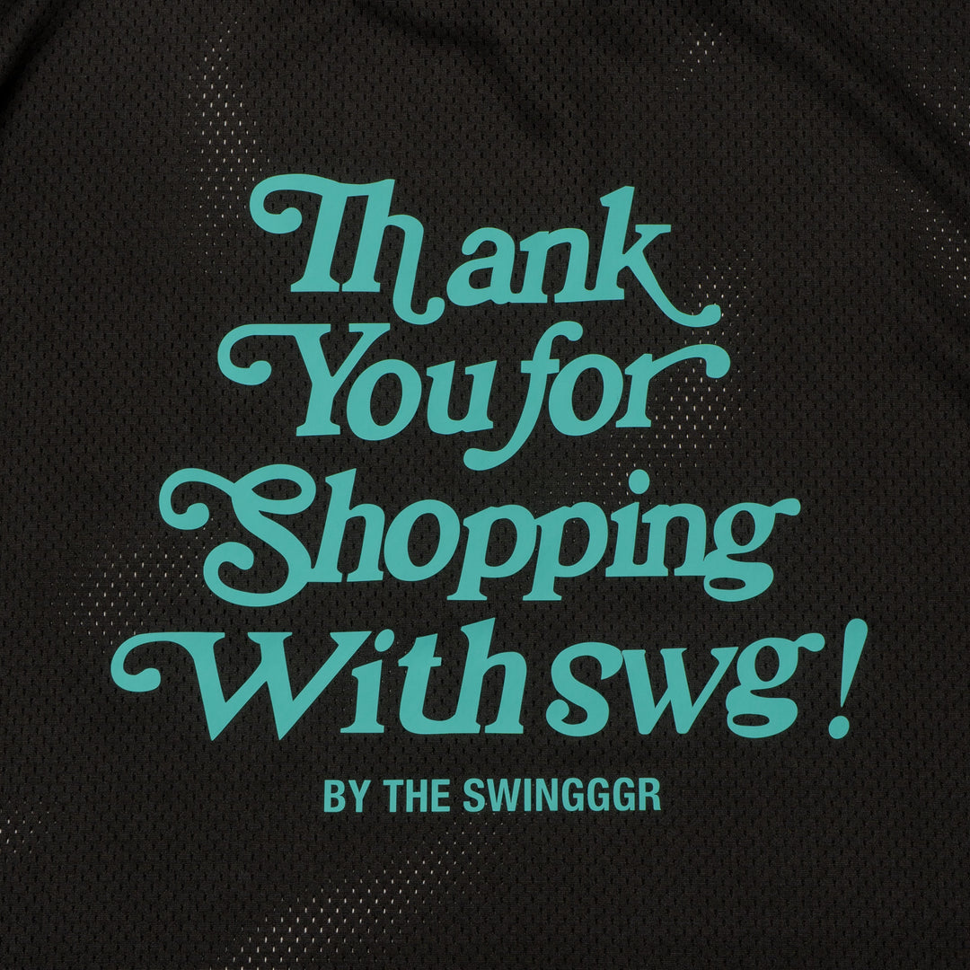 THANKS MESH MOCK TEE, BLACK