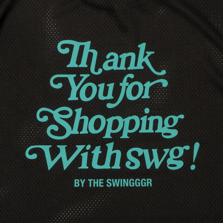 THANKS MESH MOCK TEE, BLACK