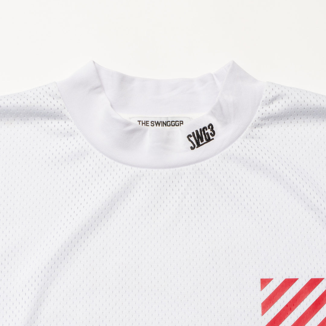 THANKS MESH MOCK TEE, WHITE
