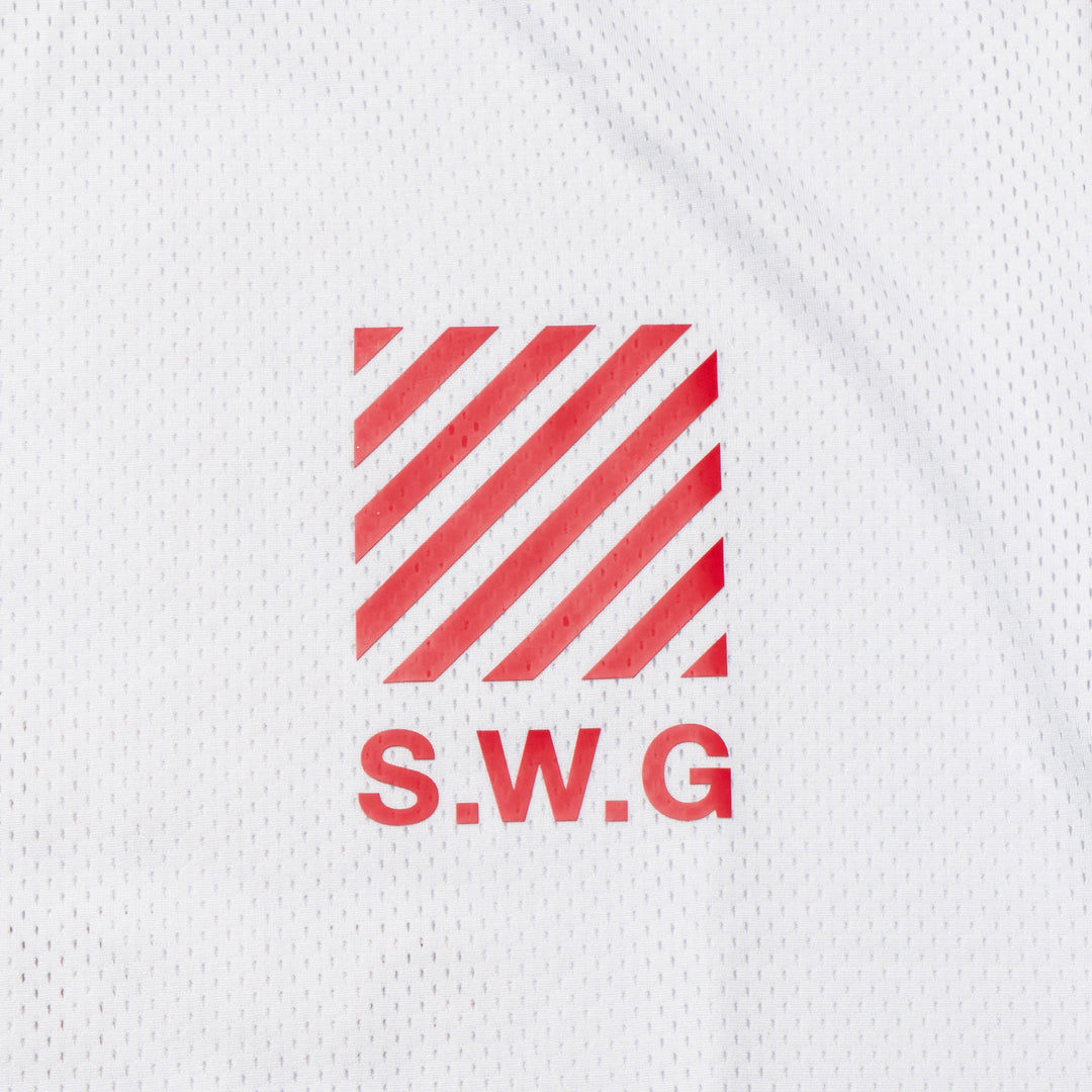 THANKS MESH MOCK TEE, WHITE