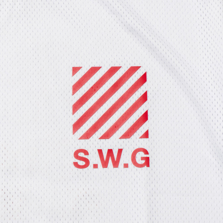 THANKS MESH MOCK TEE, WHITE
