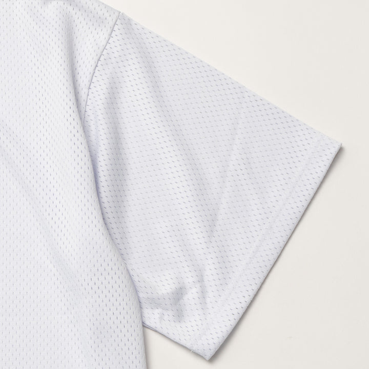 THANKS MESH MOCK TEE, WHITE