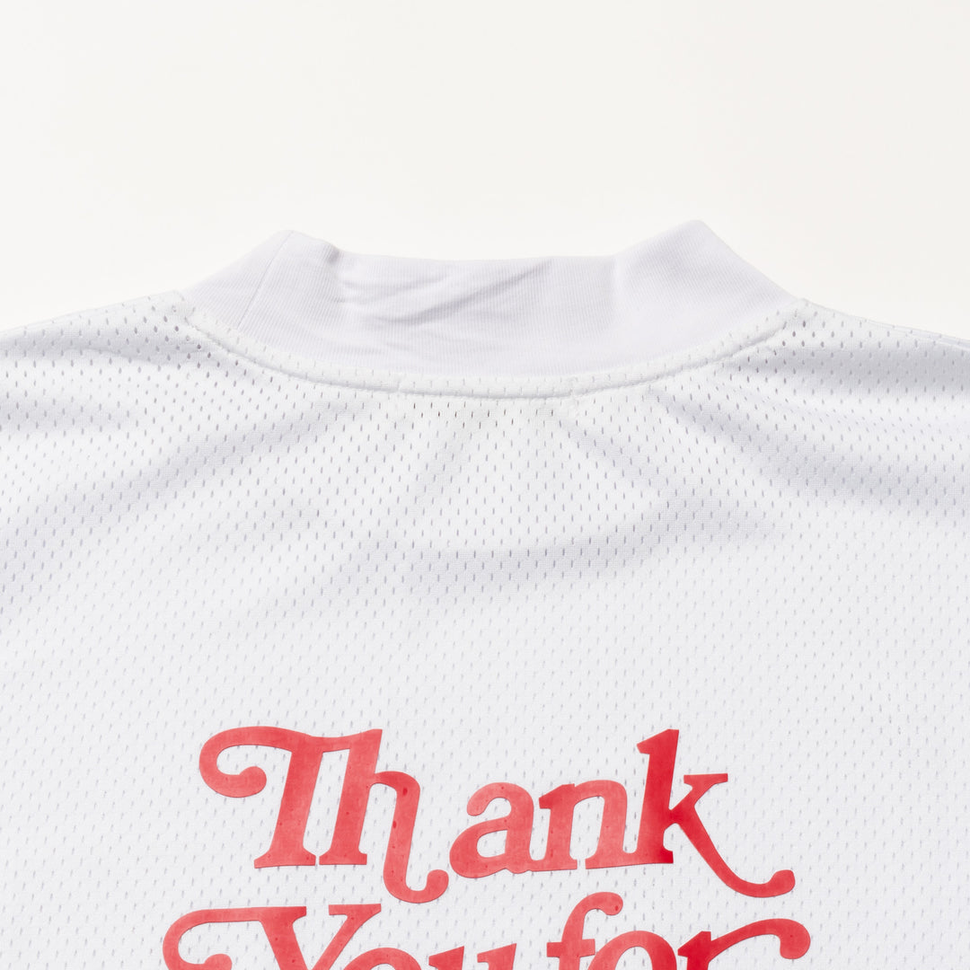 THANKS MESH MOCK TEE, WHITE