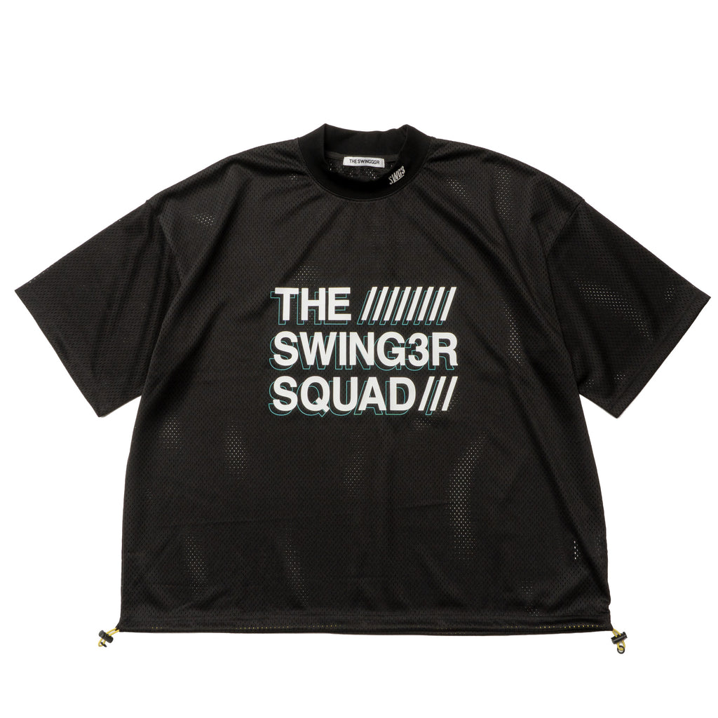 SQUAD MESH MOCK TEE, BLACK - THE SWINGGGR GOLFERS OUTFITS