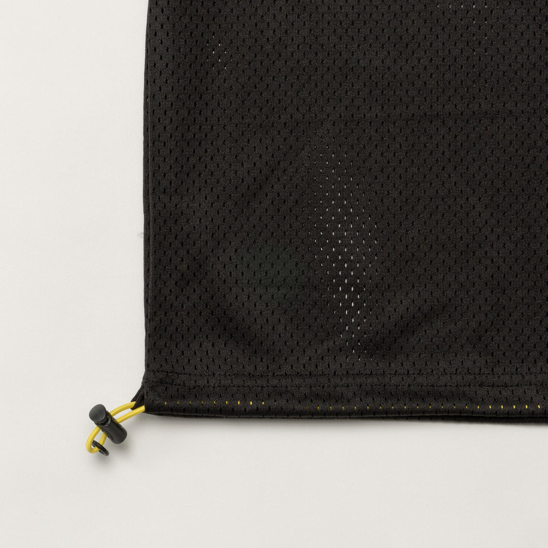 SQUAD MESH MOCK TEE, BLACK