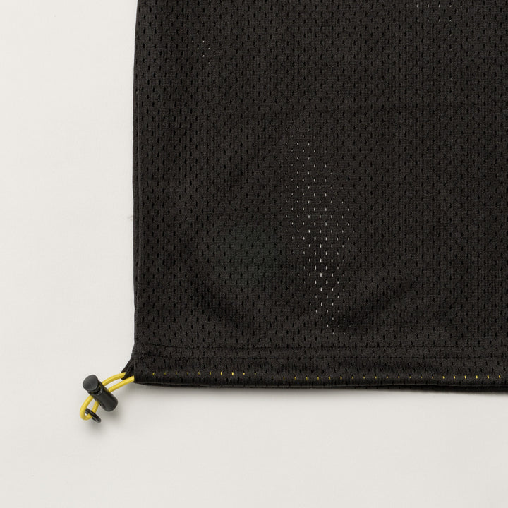 SQUAD MESH MOCK TEE, BLACK