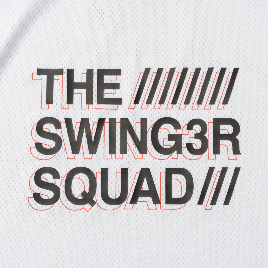 SQUAD MESH MOCK TEE, WHITE