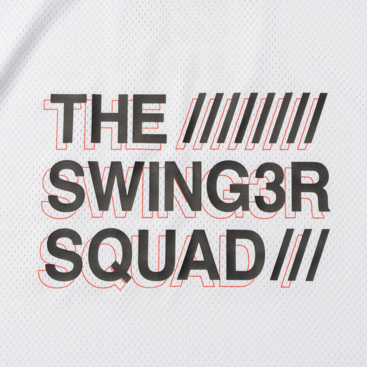 SQUAD MESH MOCK TEE, WHITE