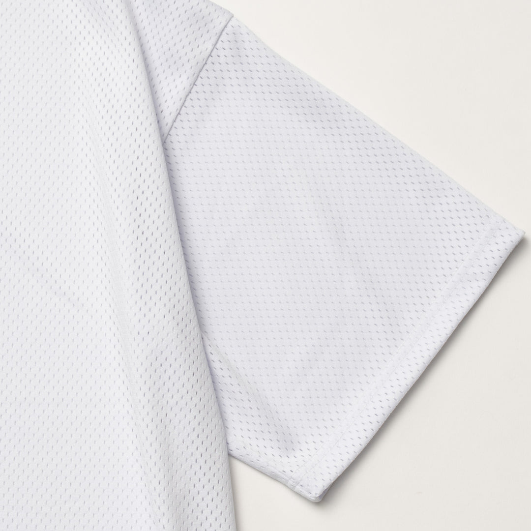 SQUAD MESH MOCK TEE, WHITE