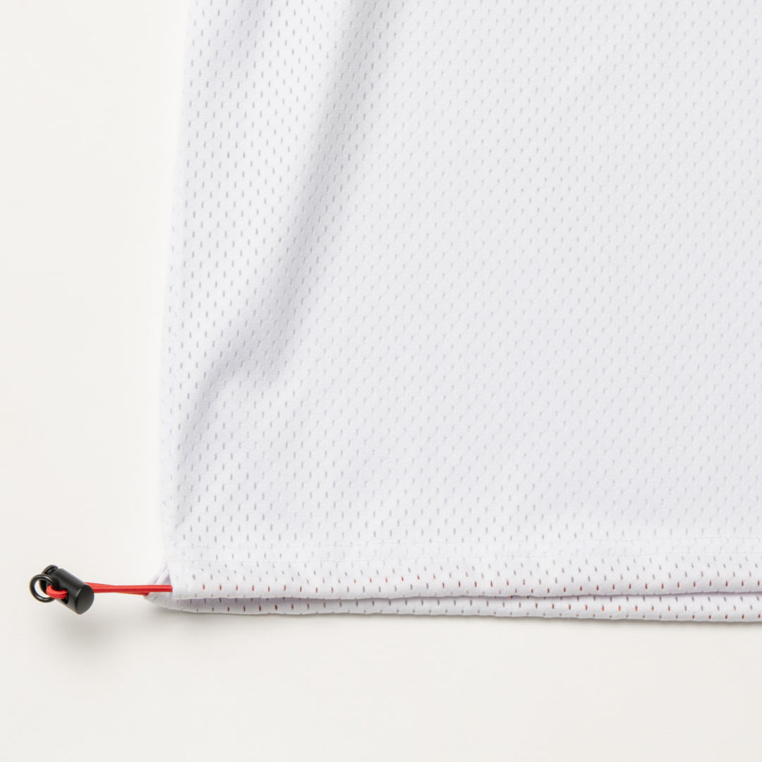 SQUAD MESH MOCK TEE, WHITE