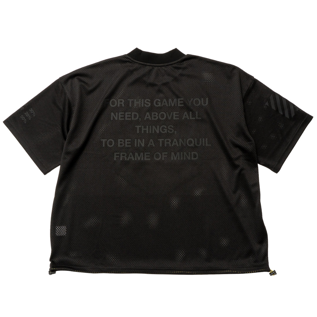 SWG MESH MOCK TEE, BLACK