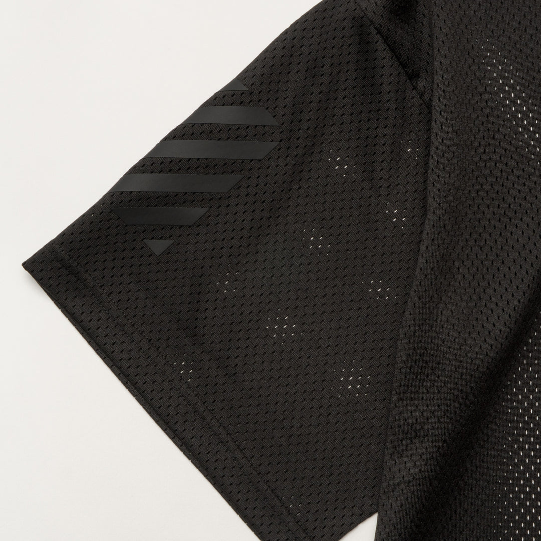 SWG MESH MOCK TEE, BLACK