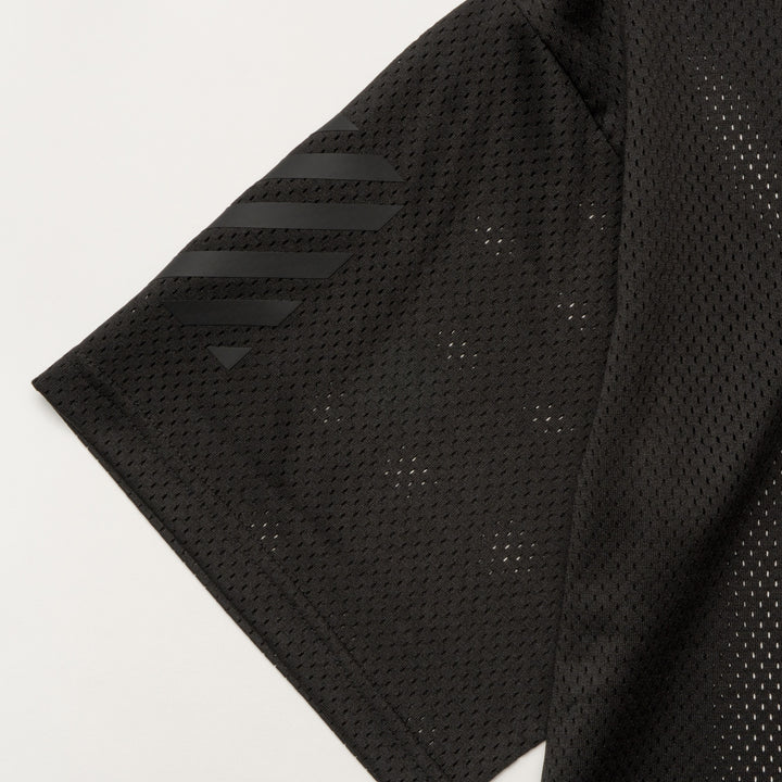 SWG MESH MOCK TEE, BLACK