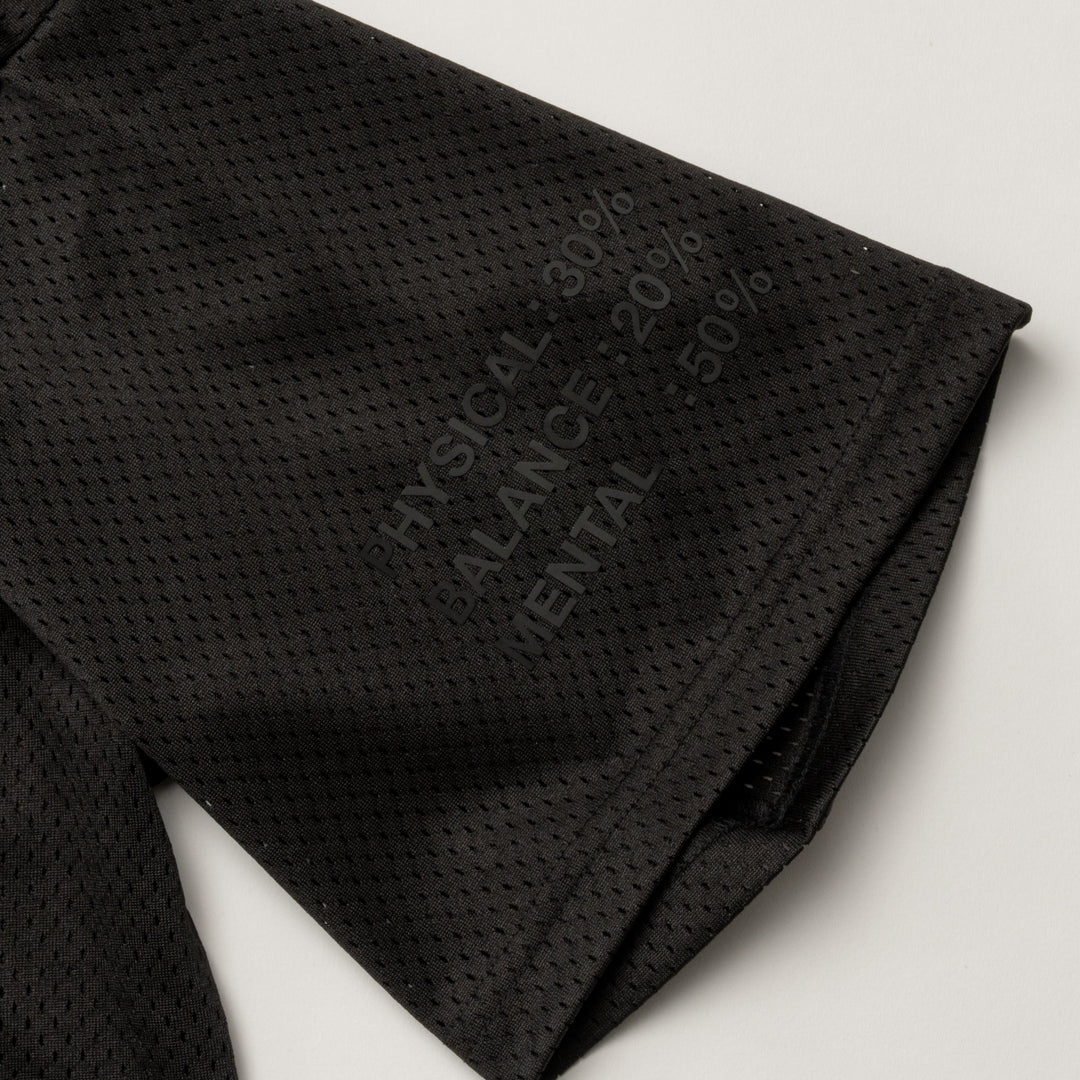 SWG MESH MOCK TEE, BLACK