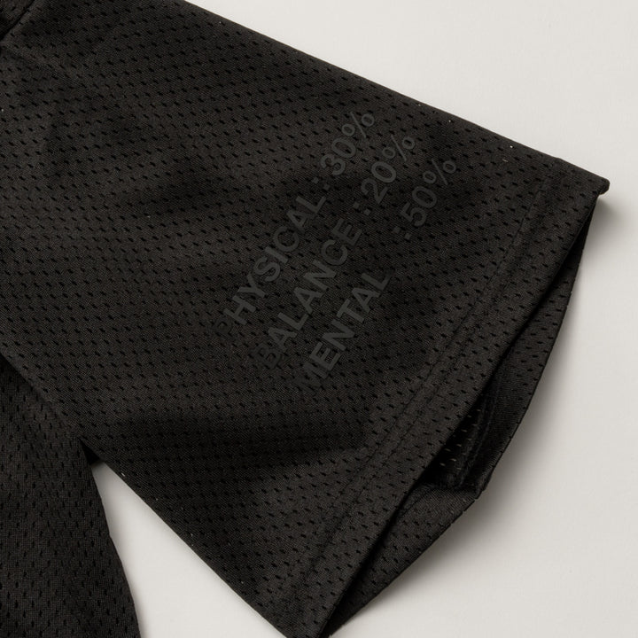 SWG MESH MOCK TEE, BLACK