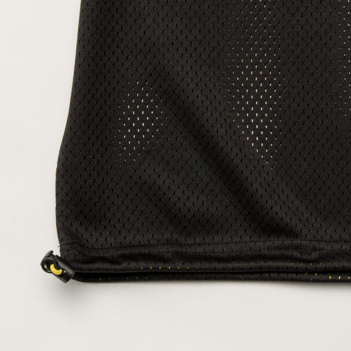 SWG MESH MOCK TEE, BLACK