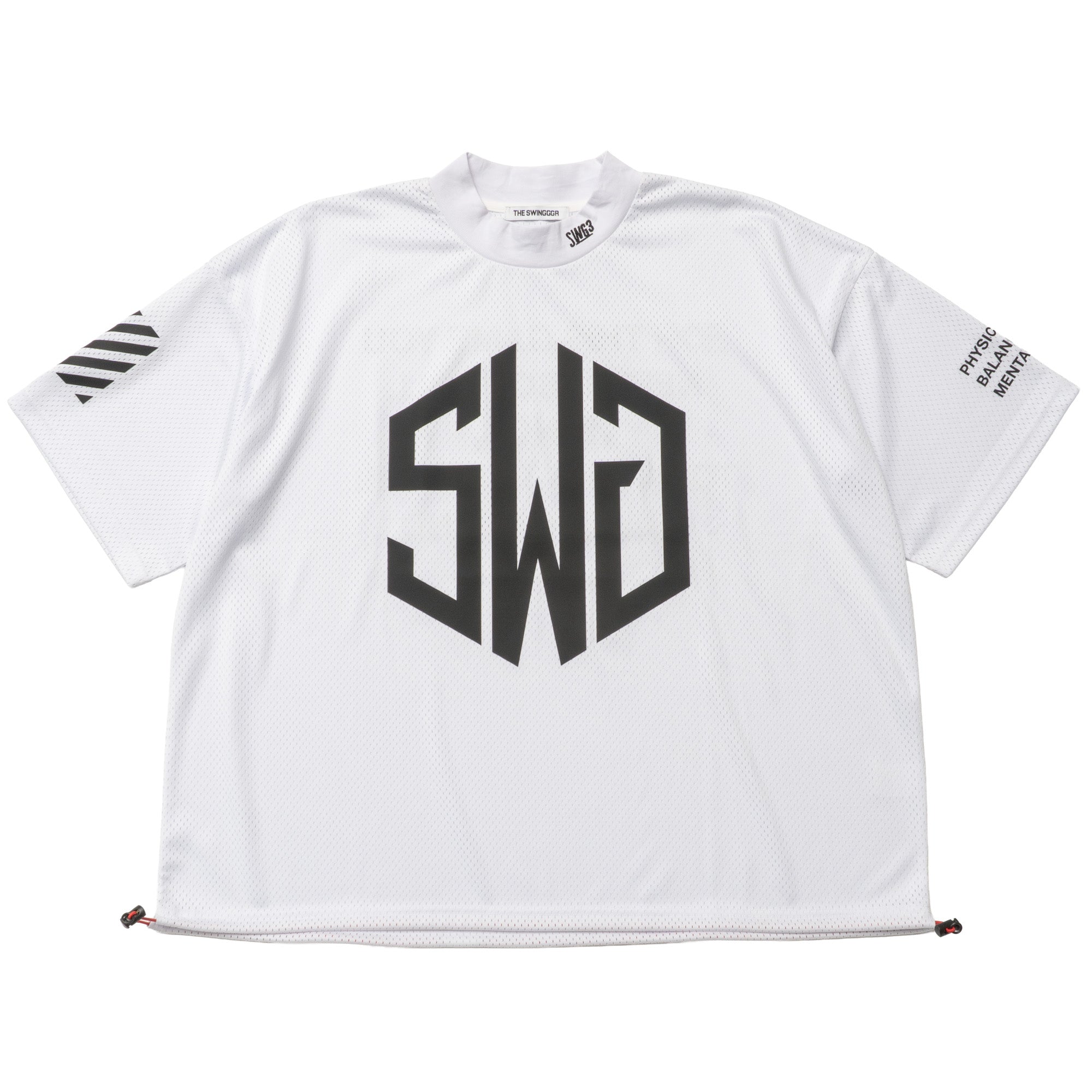 SWG MESH MOCK TEE, WHITE - THE SWINGGGR GOLFERS OUTFITS