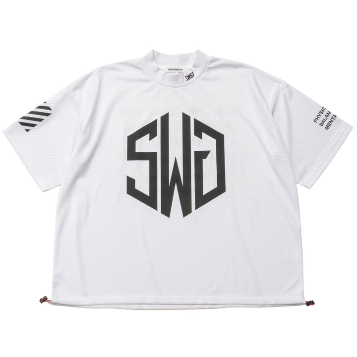 SWG MESH MOCK TEE, WHITE