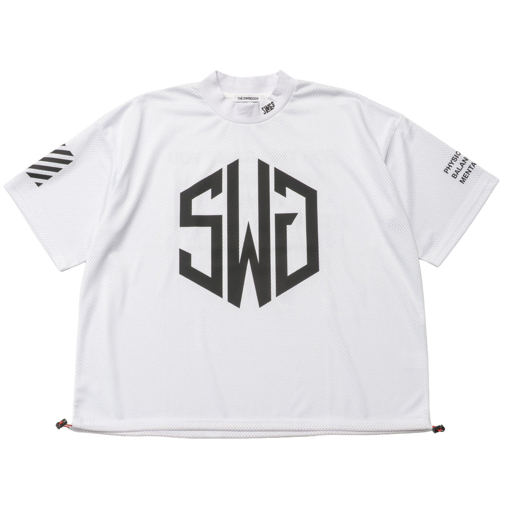 SWG MESH MOCK TEE, WHITE - THE SWINGGGR GOLFERS OUTFITS