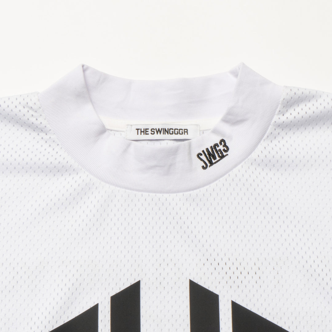 SWG MESH MOCK TEE, WHITE