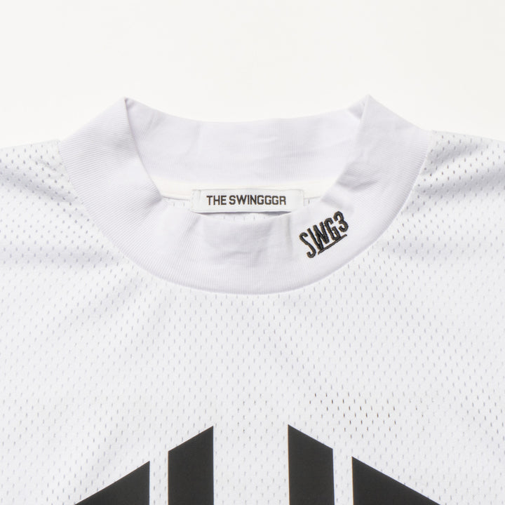 SWG MESH MOCK TEE, WHITE