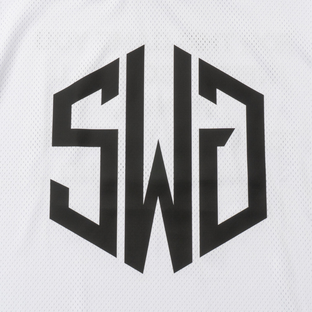 SWG MESH MOCK TEE, WHITE