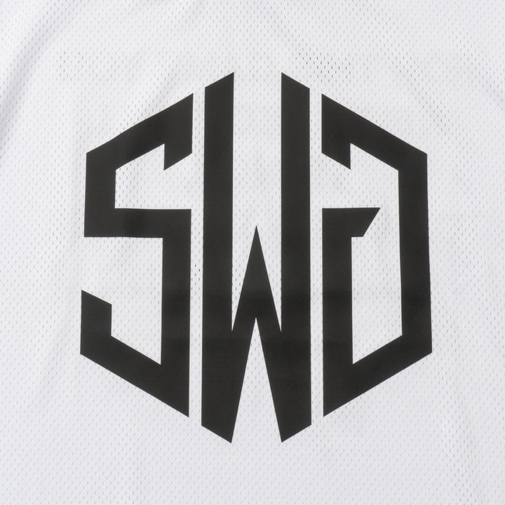 SWG MESH MOCK TEE, WHITE